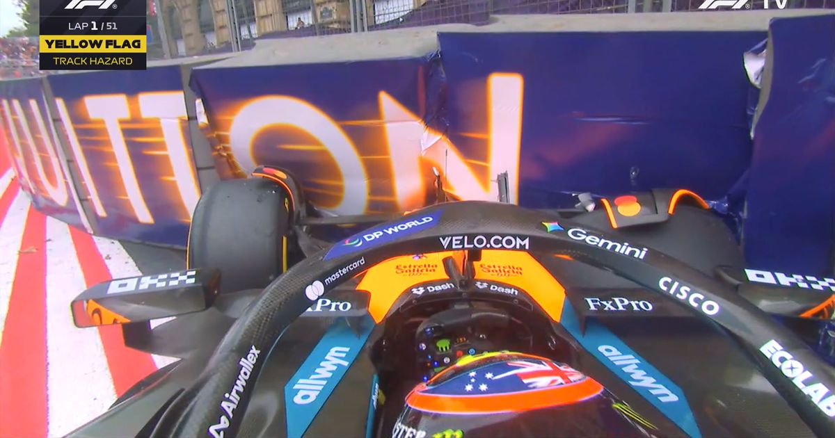 Oscar Piastri crashes out of Azerbaijan Grand Prix in nightmare first lap error